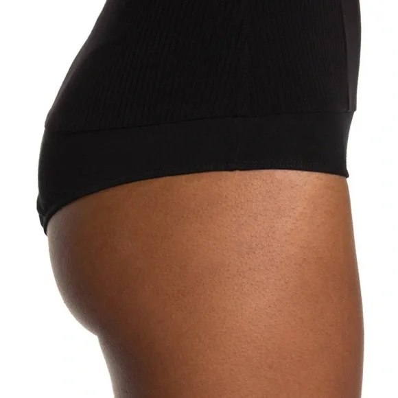 PAIGE *Anemone* black stretch ribbed halter bodysuit XS - Picture 3 of 7